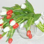 Dárková kytice 94 - tulipány - bílé a červené