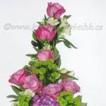 Dárková kytice 134 - růže,hortenzie,santini